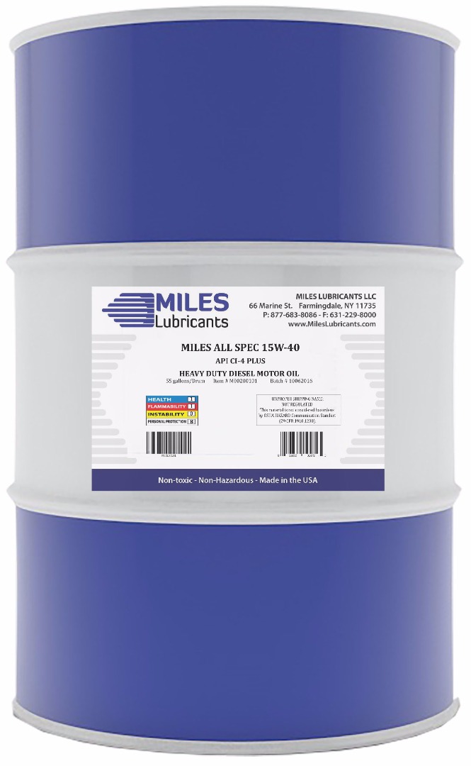 MILES ALL SPEC 15W40 CK-4 (55 GAL. DRUM)